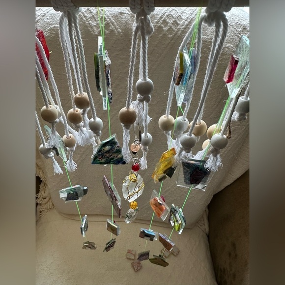 OOAK Assemblage Art Sculpture Hanging Decor Resin Handmade Mosaic Indoor/Outdoor - Picture 3 of 16